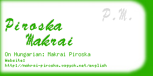 piroska makrai business card